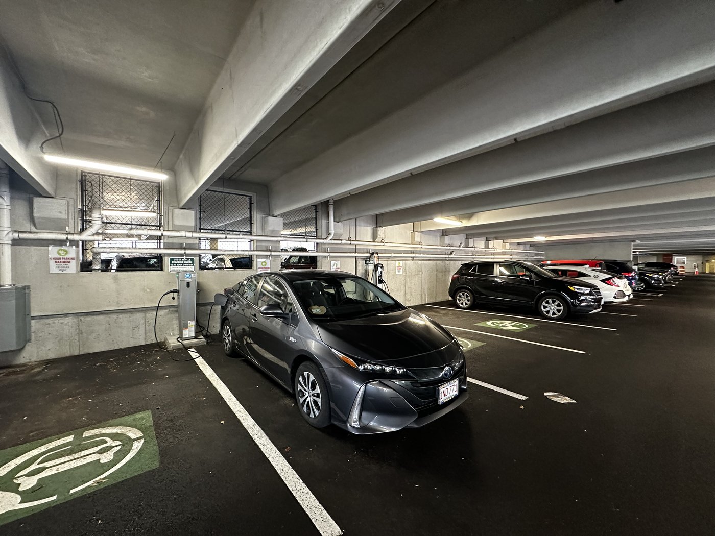 EV charging installation in a commercial parking garage by EVready Energy