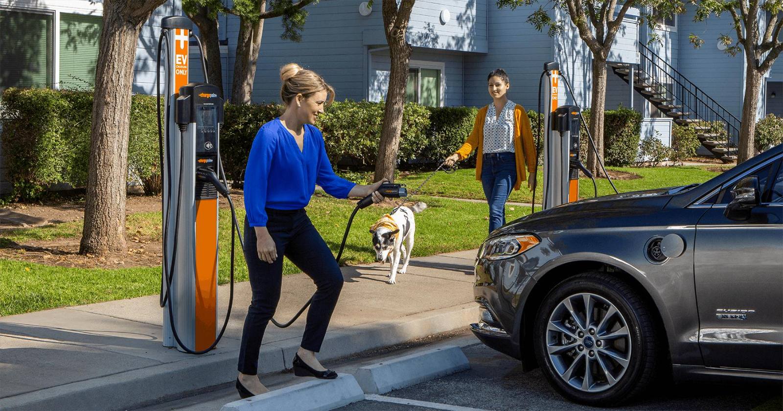 EV charging at a residential apartment community — EVready Energy multifamily installation